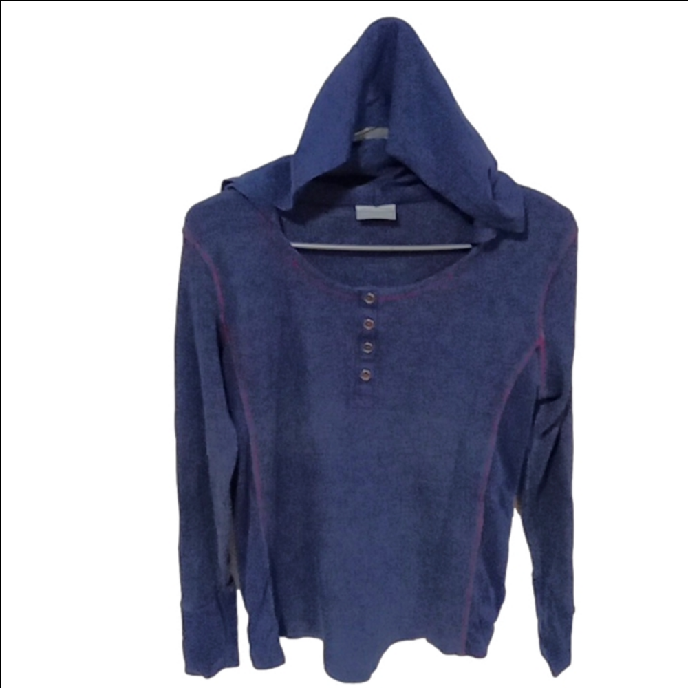 (218) COLUMBIA SPORTSWEAR CO. DARK BLUE LONG SLEEVES THERMAL HOODIE SIZE XL